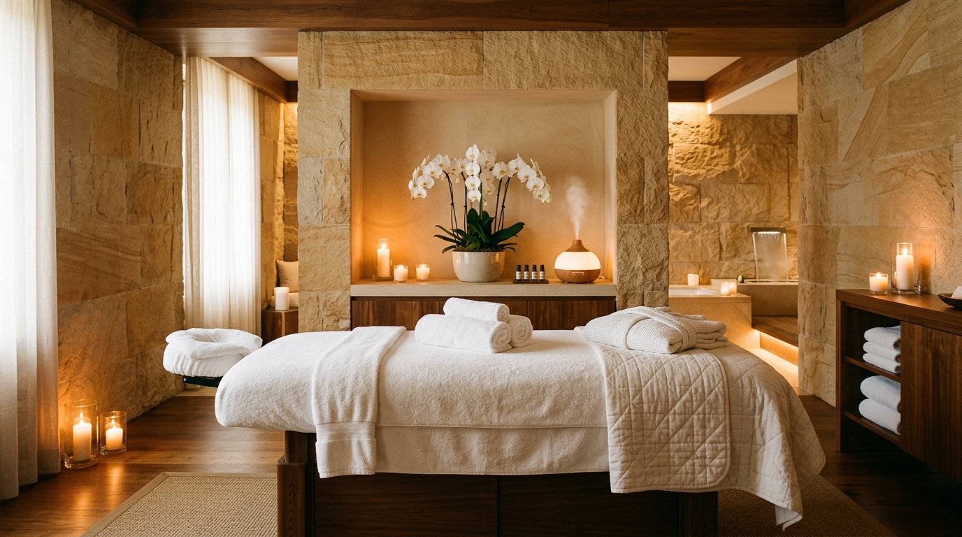 The Royal Legacy Spa Sanctuary Candlelit Treatment Room